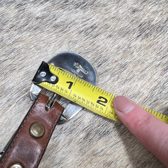 Vintage Pat Areias Sterling Silver Inlayed Turquoise Belt Buckle Set - Picture 6 of 7